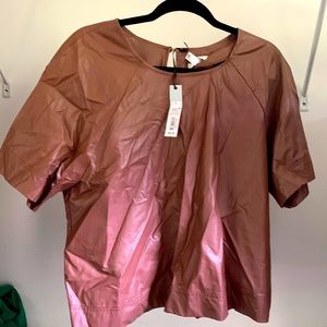 Faux Leather Shirt New With Tags. Size Large.  Brown in Color Women. From Target